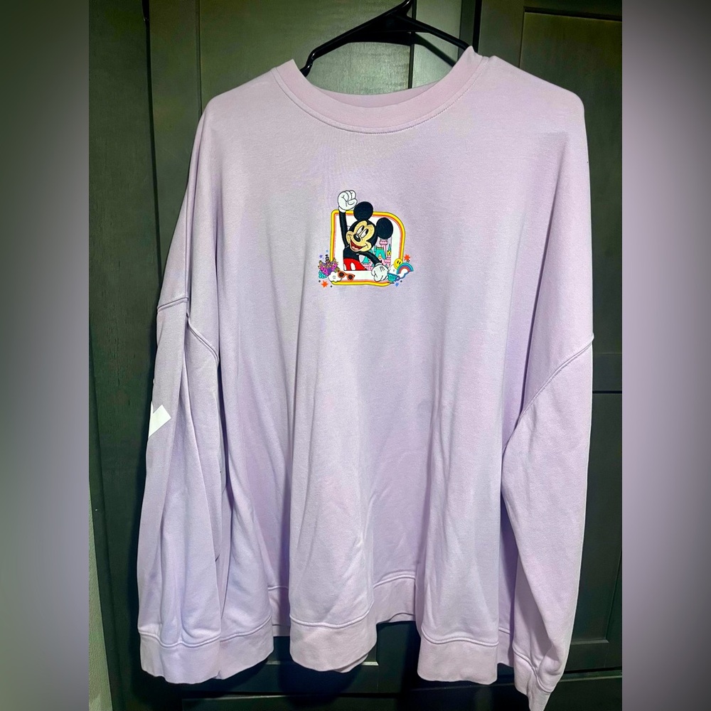 Disney Parks WDW Lavender Retro Sweatshirt Spirit Jersey